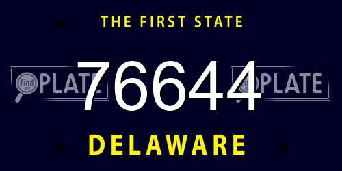 76644 Delaware License Plate