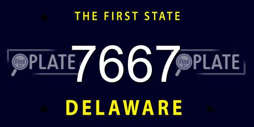 7667 Delaware License Plate