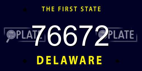 76672 Delaware License Plate