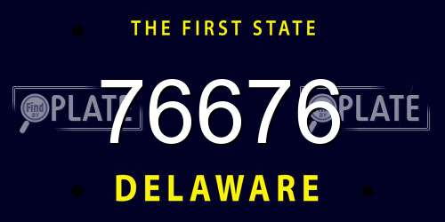 76676 Delaware License Plate