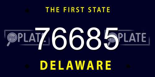 76685 Delaware License Plate
