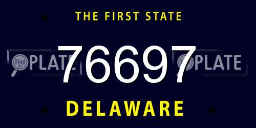 76697 Delaware License Plate