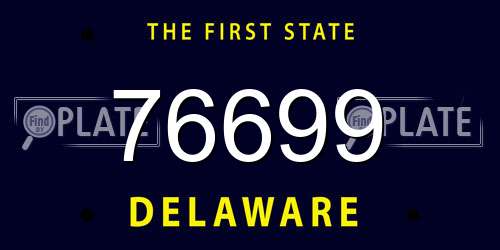 76699 Delaware License Plate