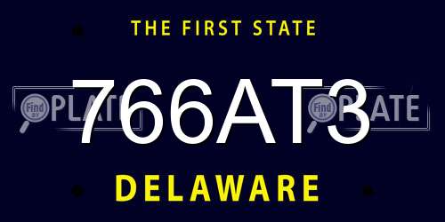 766AT3 Delaware License Plate