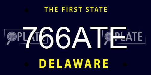 766ATE Delaware License Plate