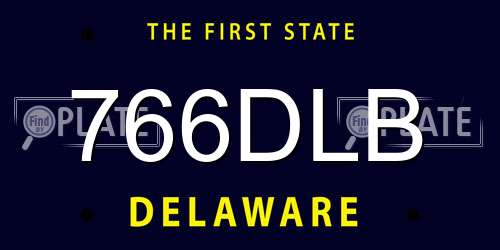 766DLB Delaware License Plate