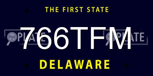 766TFM Delaware License Plate