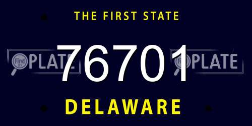76701 Delaware License Plate