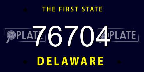76704 Delaware License Plate
