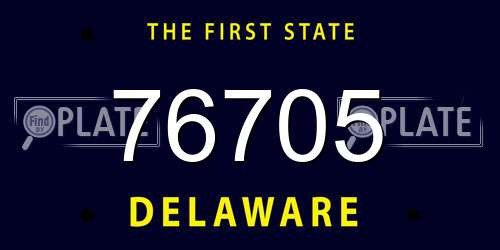 76705 Delaware License Plate