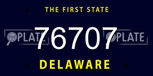 76707 Delaware License Plate