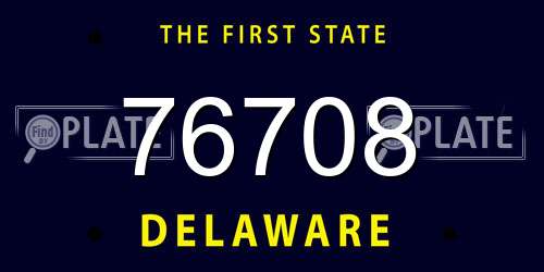 76708 Delaware License Plate