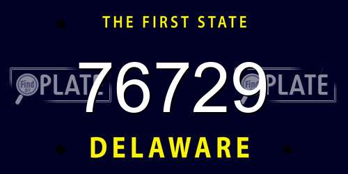 76729 Delaware License Plate