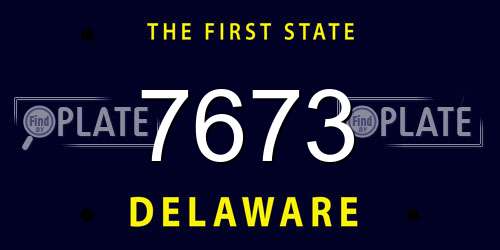 7673 Delaware License Plate