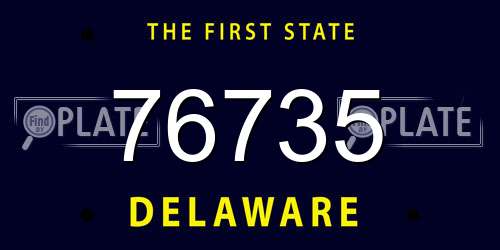 76735 Delaware License Plate