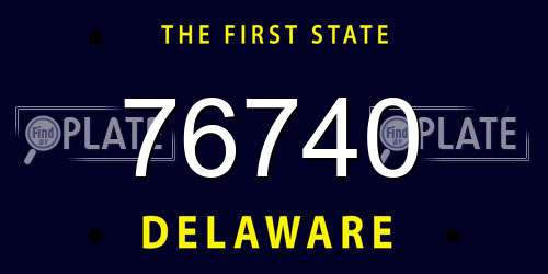 76740 Delaware License Plate