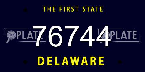 76744 Delaware License Plate