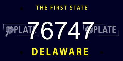 76747 Delaware License Plate
