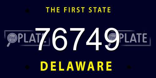 76749 Delaware License Plate