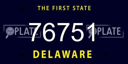 76751 Delaware License Plate