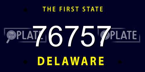 76757 Delaware License Plate