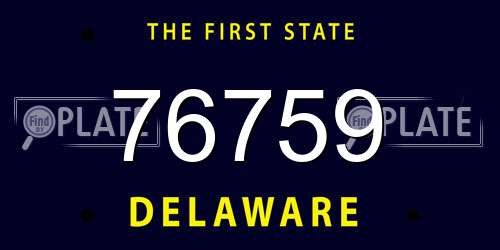 76759 Delaware License Plate