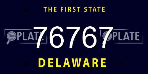 76767 Delaware License Plate