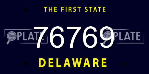 76769 Delaware License Plate