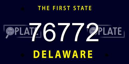 76772 Delaware License Plate
