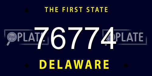 76774 Delaware License Plate