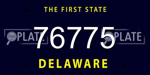 76775 Delaware License Plate