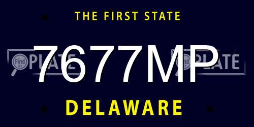 7677MP Delaware License Plate