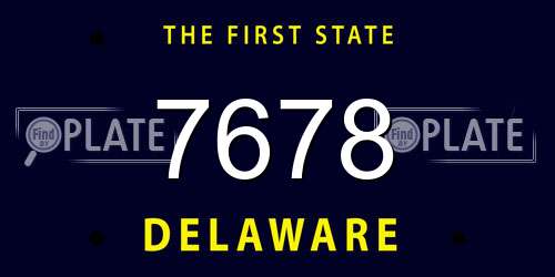 7678 Delaware License Plate