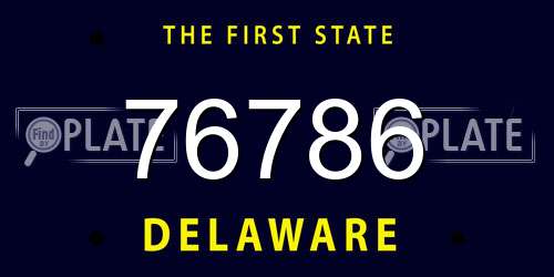 76786 Delaware License Plate