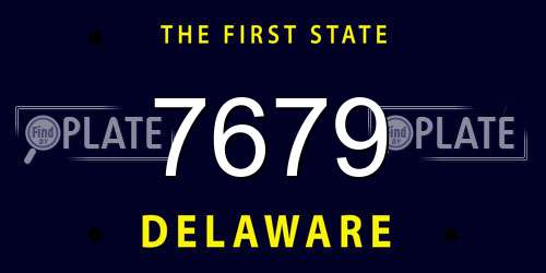 7679 Delaware License Plate