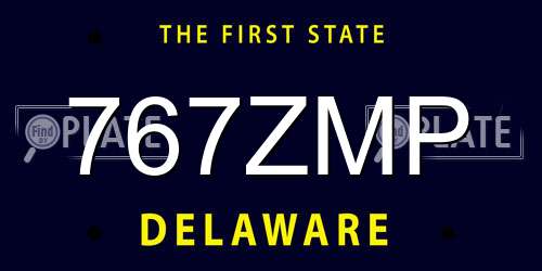 767ZMP Delaware License Plate