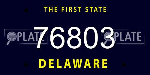 76803 Delaware License Plate