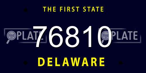 76810 Delaware License Plate