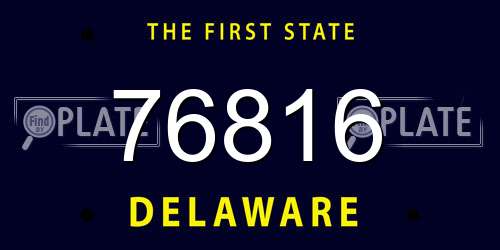 76816 Delaware License Plate