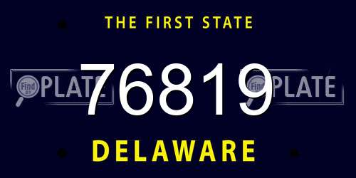 76819 Delaware License Plate