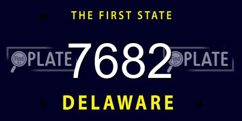 7682 Delaware License Plate