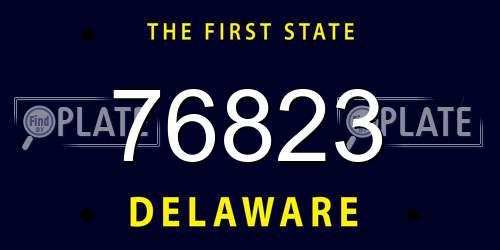 76823 Delaware License Plate