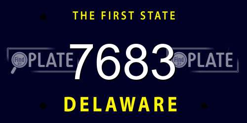 7683 Delaware License Plate