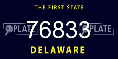 76833 Delaware License Plate