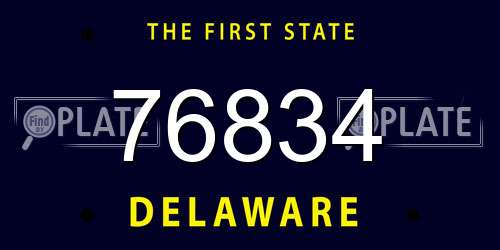 76834 Delaware License Plate