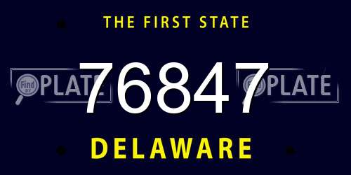 76847 Delaware License Plate