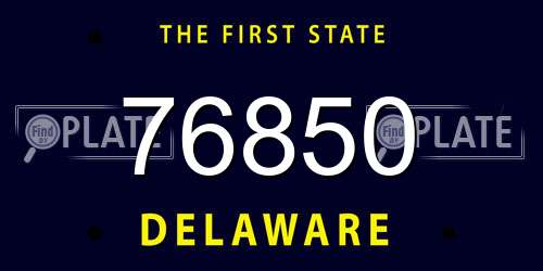 76850 Delaware License Plate