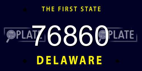 76860 Delaware License Plate