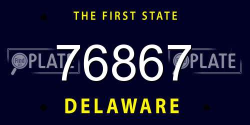 76867 Delaware License Plate