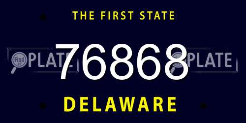 76868 Delaware License Plate